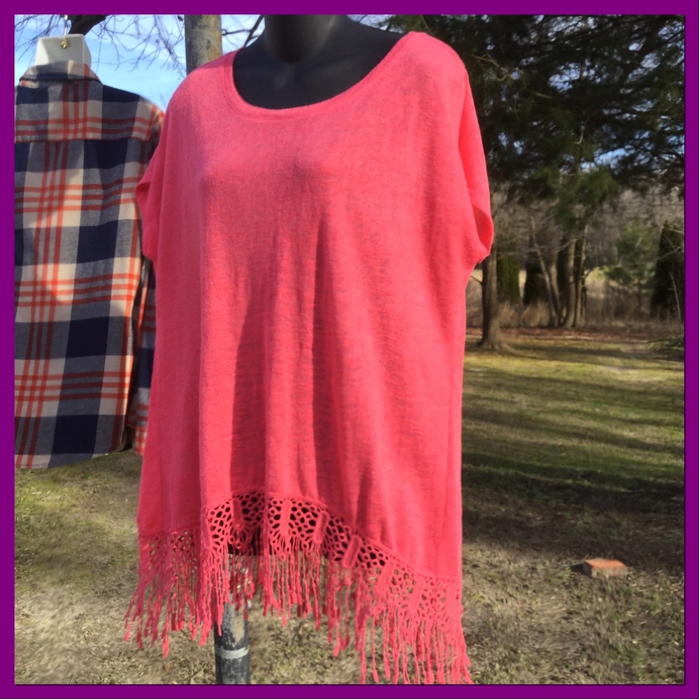 Top w/Fringy Crochet, sz L